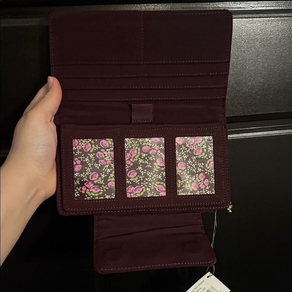 Vera Bradley Maroon Quilted Women's Wallet - Picture 4 of 5